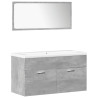 Set muebles de baño 5 piezas madera ingeniería gris hormigón 4