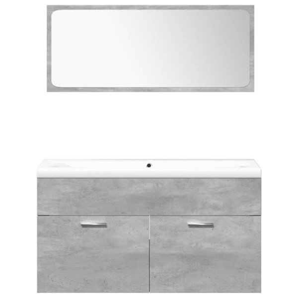Set muebles de baño 5 piezas madera ingeniería gris hormigón M 5