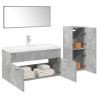 Juego muebles de baño 4 pzas madera contrachapada gris hormigón 1