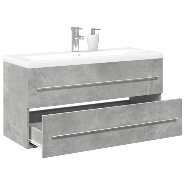 Set muebles de baño 2 piezas madera contrachapada gris hormigón D