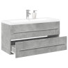 Set muebles de baño 2 piezas madera contrachapada gris hormigón 1