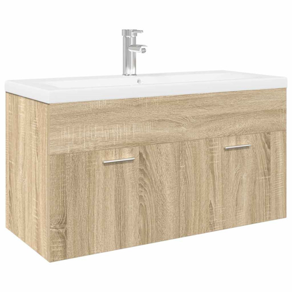 Mueble de baño con lavabo integrado roble Sonoma M 2