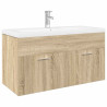 Mueble de baño con lavabo integrado roble Sonoma 2