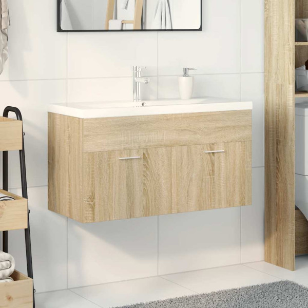 Mueble de baño con lavabo integrado roble Sonoma M 3