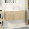 Mueble de baño con lavabo integrado roble Sonoma 3