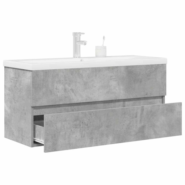 Set muebles de baño 2 piezas madera contrachapada gris hormigón D
