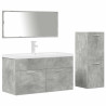 Juego muebles de baño 4 pzas madera contrachapada gris hormigón 2