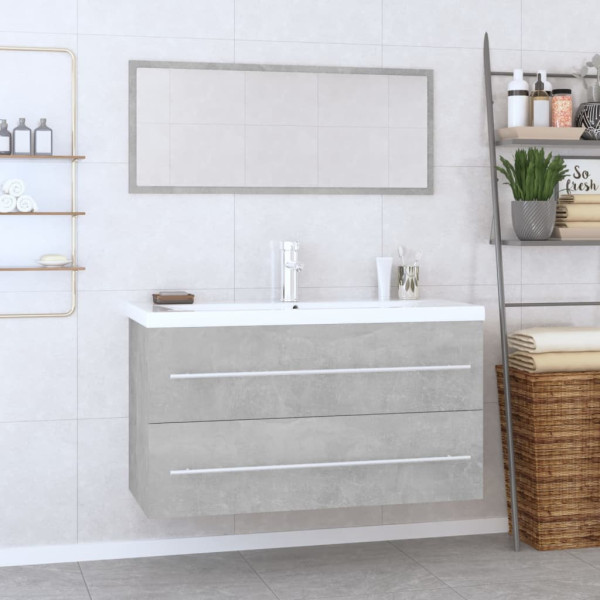 Conjunto de muebles de baño 3 piezas gris hormigón D