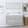 Conjunto de muebles de baño 3 piezas gris hormigón 1