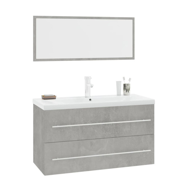 Conjunto de muebles de baño 3 piezas gris hormigón M 2
