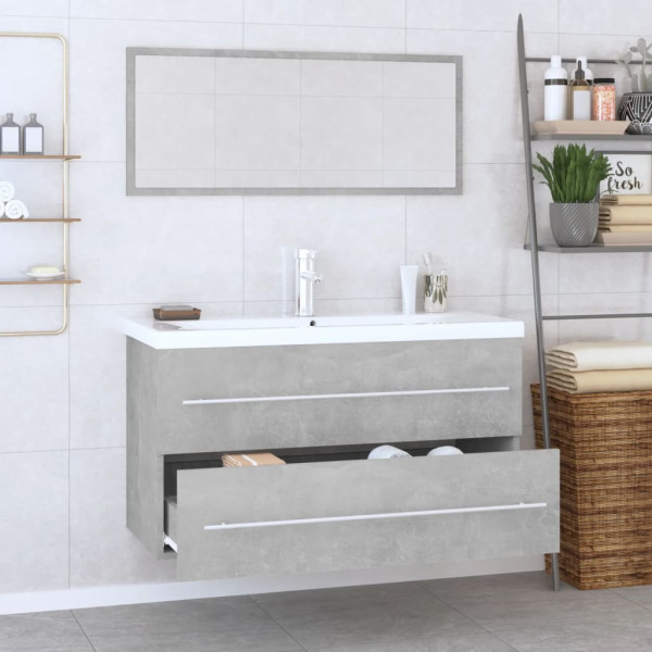 Conjunto de muebles de baño 3 piezas gris hormigón M 4