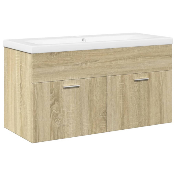 Mueble de baño con lavabo integrado roble Sonoma M 2
