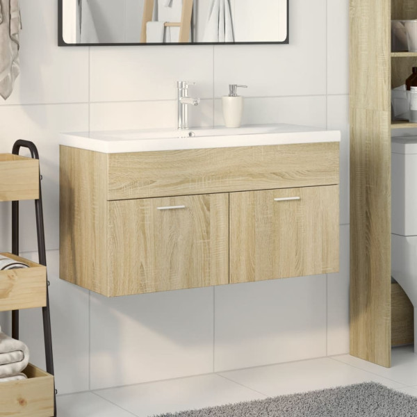 Mueble de baño con lavabo integrado roble Sonoma M 3