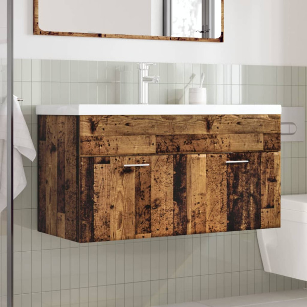 Mueble baño con lavabo integrado madera envejecida M 3