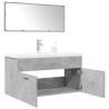 Set muebles de baño 2 piezas madera contrachapada gris hormigón 1
