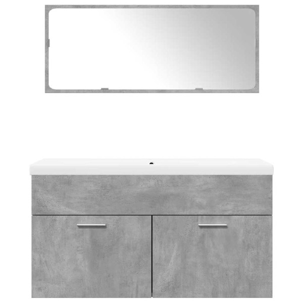 Set muebles de baño 2 piezas madera contrachapada gris hormigón M 4