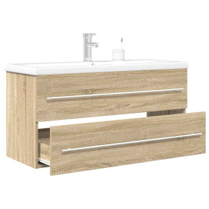 Set de muebles de baño 2 pzas madera contrachapada roble Sonoma H