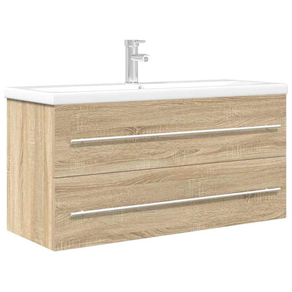 Set de muebles de baño 2 pzas madera contrachapada roble Sonoma D