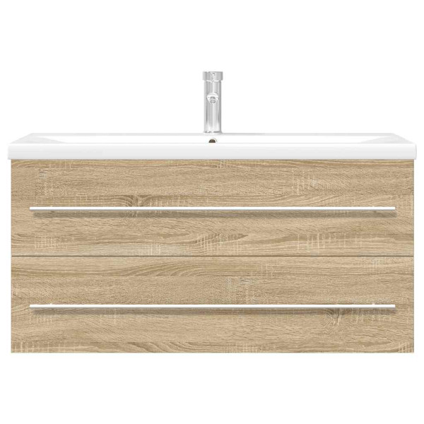 Set de muebles de baño 2 pzas madera contrachapada roble Sonoma M 4