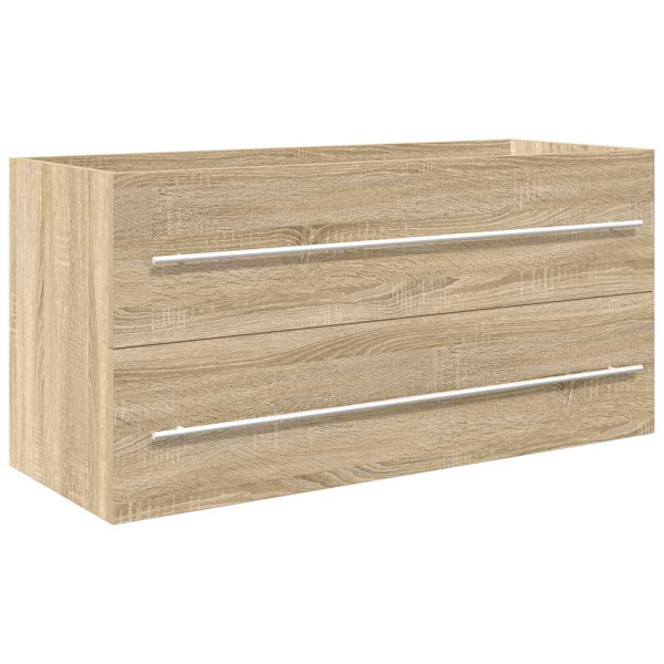 Set de muebles de baño 2 pzas madera contrachapada roble Sonoma M 5