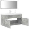 Set muebles de baño 2 piezas madera contrachapada gris hormigón 1