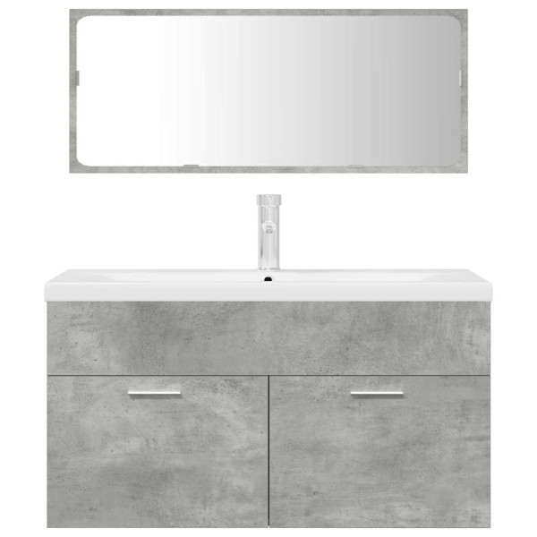 Set muebles de baño 2 piezas madera contrachapada gris hormigón M 4