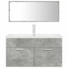 Set muebles de baño 2 piezas madera contrachapada gris hormigón 4
