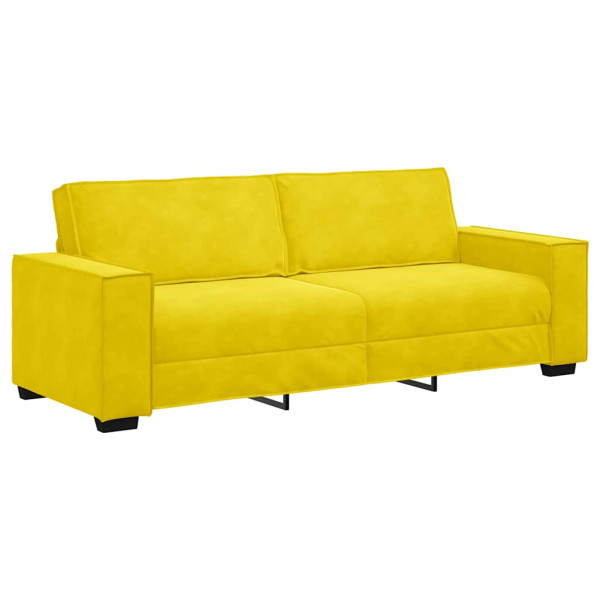 Sofá de 3 plazas terciopelo amarillo 180 cm M 2