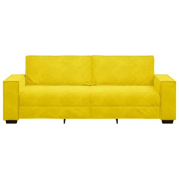Sofá de 3 plazas terciopelo amarillo 180 cm M 4