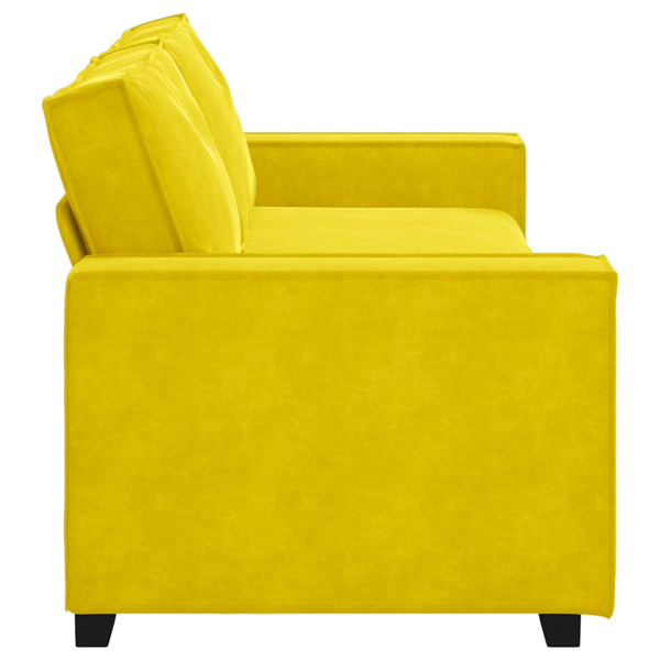 Sofá de 3 lugares 180 cm veludo amarelo M 5