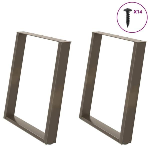 Patas para mesa comedor forma U 2uds acero natural 80x(72-73)cm D