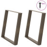 Patas para mesa comedor forma U 2uds acero natural 80x(72-73)cm 1