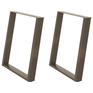 Patas para mesa comedor forma U 2uds acero natural 80x(72-73)cm H