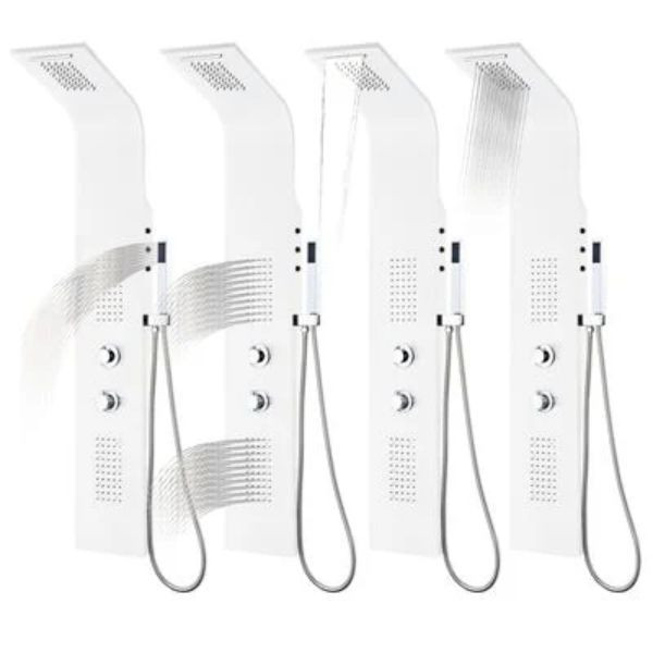 Columna panel de ducha aluminio blanco 20x44x130 cm M 2