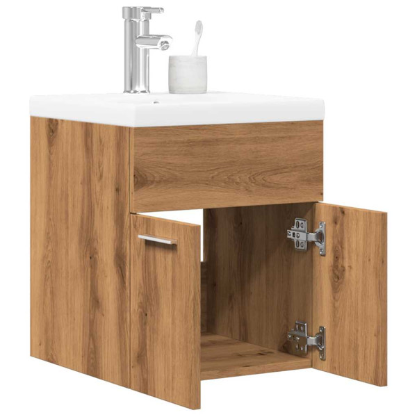 Juego de muebles baño 2 piezas madera ingeniería roble artisan D