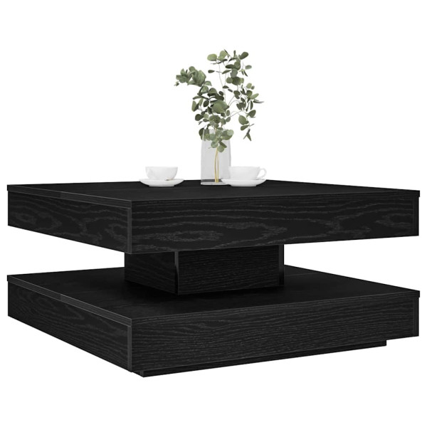 Mesa de centro giratoria 360 grados negro 70x70x34.5 cm D