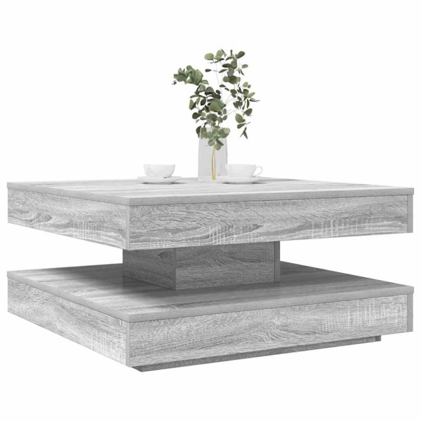 Mesa de centro giratoria 360 grados gris Sonoma 70x70x34.5 cm D
