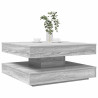 Mesa de centro giratoria 360 grados gris Sonoma 70x70x34.5 cm 1