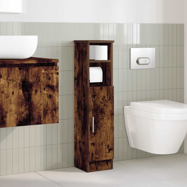 Mueble de baño con portarrollos roble ahumado 20.5x22x90 cm M 3