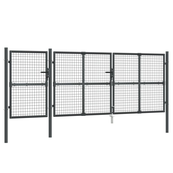 Portão de rede para jardim 400x175 cm aço galvanizado antracite M 2