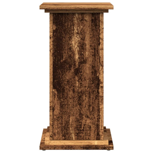 Pedestal expositor con almacenaje madera envejecida 31x30x60 cm M 5