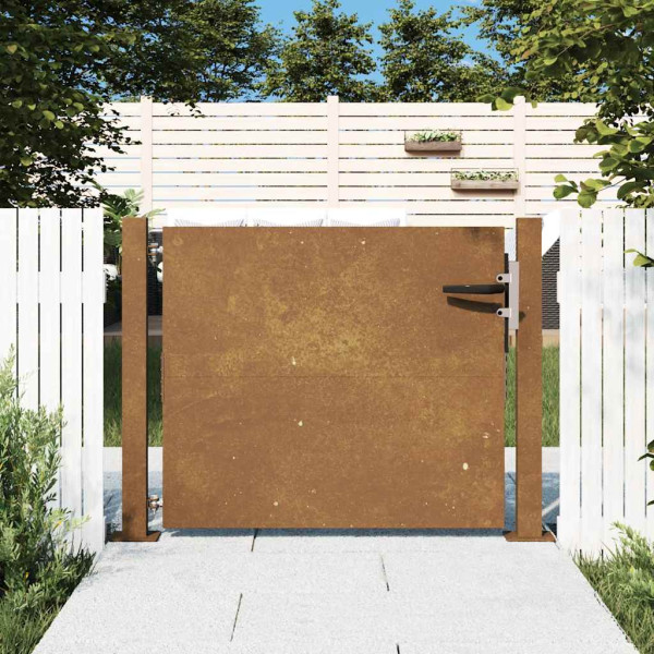 Puerta de jardín acero corten 105x105 cm D