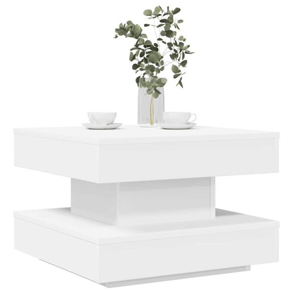 Mesa de centro giratoria 360 grados blanco 50x50x34.5 cm D