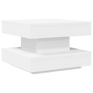 Mesa de centro giratoria 360 grados blanco 50x50x34.5 cm H