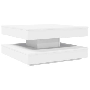 Mesa de centro giratoria 360 grados blanco 70x70x34.5 cm H