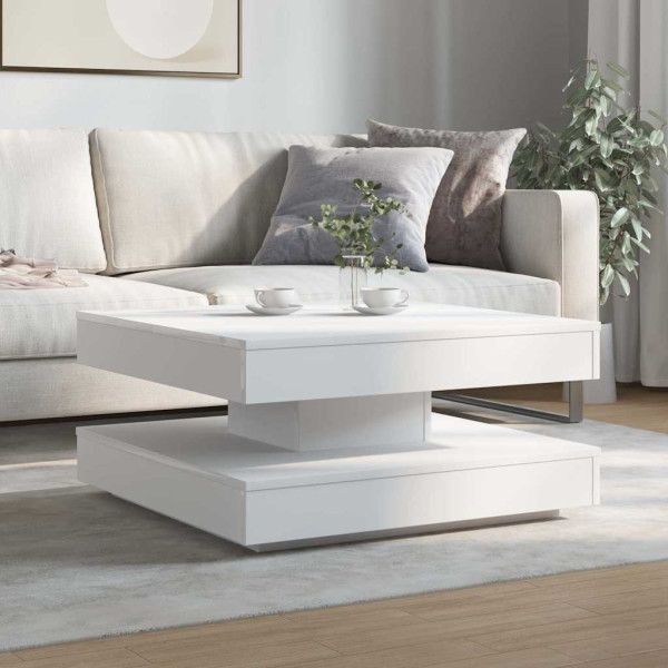 Mesa de centro giratoria 360 grados blanco 70x70x34.5 cm M 3
