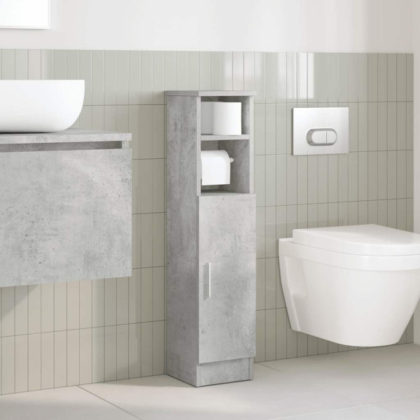 Mueble de baño con portarrollos gris hormigón 20.5x22x90 cm M 3