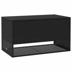 Caixa para almofadões de exterior 100x55x55.5 cm vime PE preto H