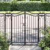 Puerta de jardín de hierro forjado negro 121x8x120 cm 1