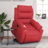 Sillón reclinable elevable cuero artificial rojo 1